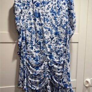 Floral Blue and White Dress